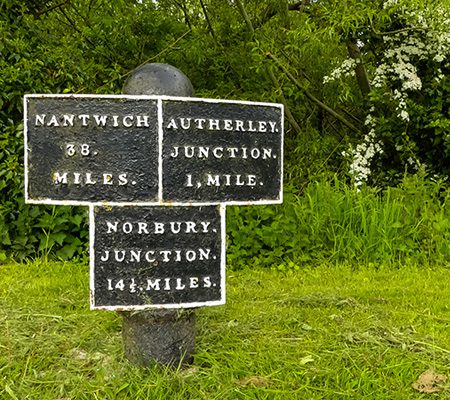 Signpost to Nantwich